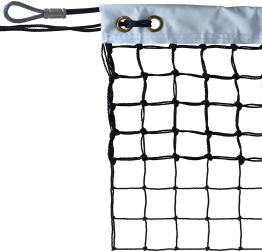 Filet tennis PE câblé 2mm maille 45 - doublé sur 6 rangs (l'unité)